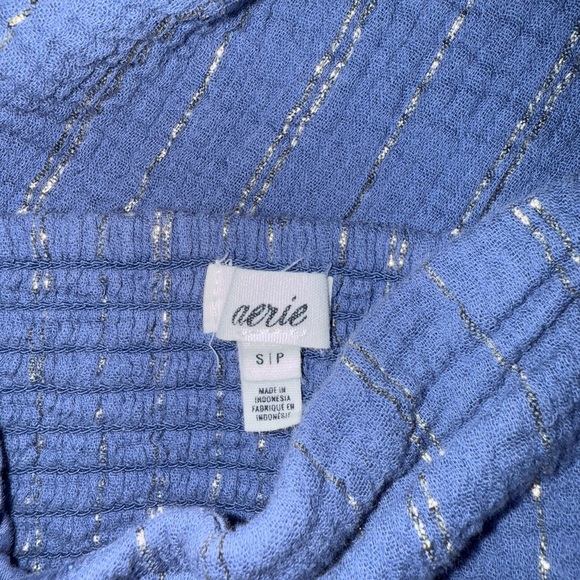 Aerie Blue Two Piece Set With Gold Thread Details - Picture 2 of 3